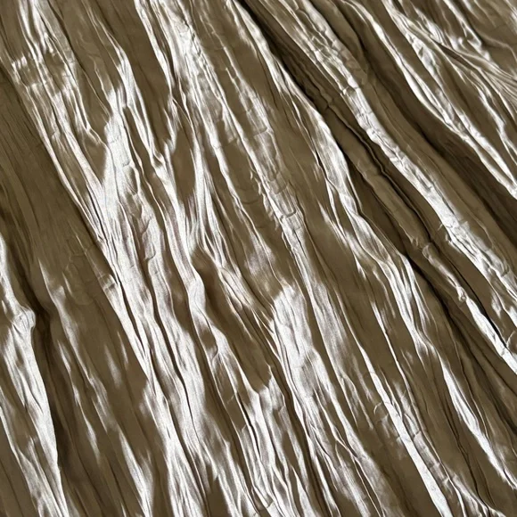 Eileen Fisher Crushed Silk Flared Skirt Cocoa.  New with tags. - Picture 7 of 9